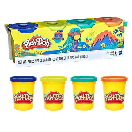 Play-Doh 4 Pots de Pâte à Modeler Couleurs Nature - 3A+