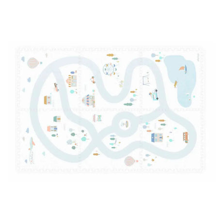 Play&Go Tapis de jeu 3-en-1 Réversible Pastel EEVAA Village/Terrazzo