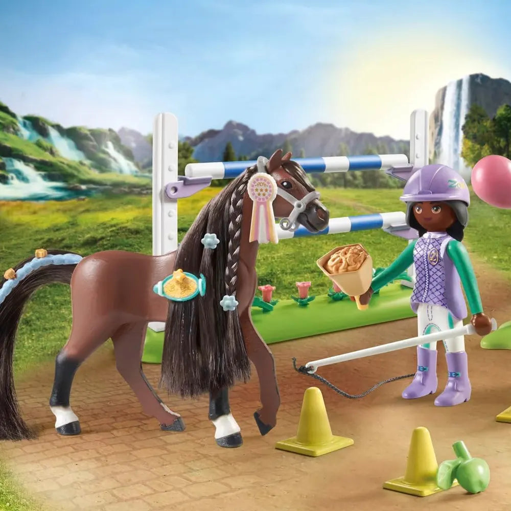 Playmobil Zoé & Blaze con Pista de Obstáculos – 5 años+