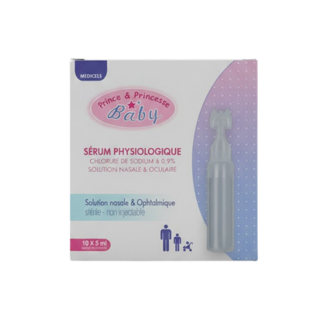 Sérum physiologique Prince & Princesse – boîte de 10 unidoses de 5 ml
