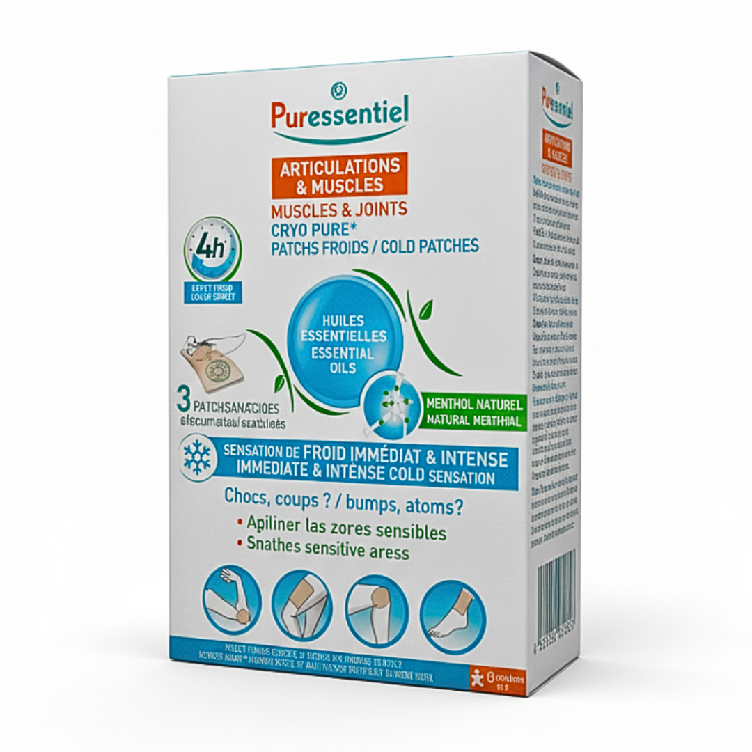 Puressentiel Articulations & Muscles Cryo Pure – boîte de 3 patchs froids