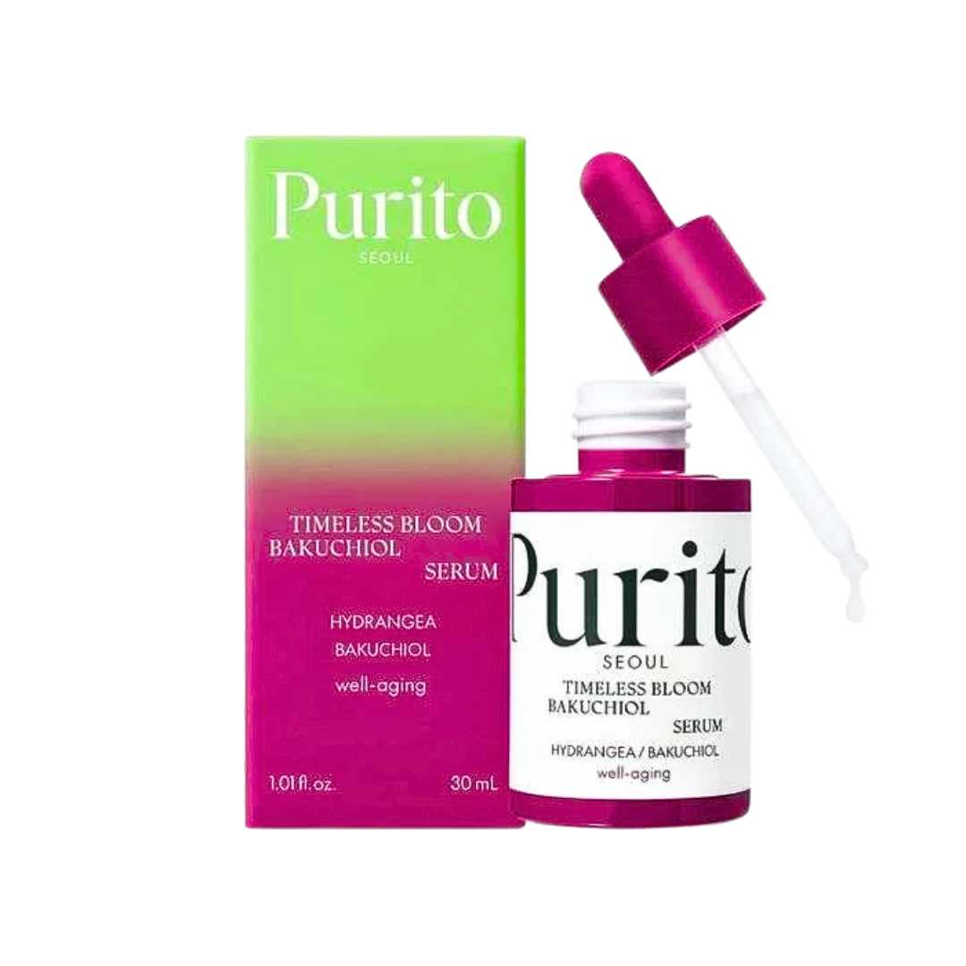 Purito Timeless Bloom Bakuchiol Serum 30 ml – flacon de sérum au bakuchiol
