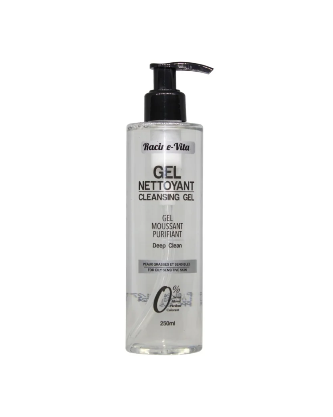 Flacon du gel nettoyant Racine Vita peaux grasses 250 ml