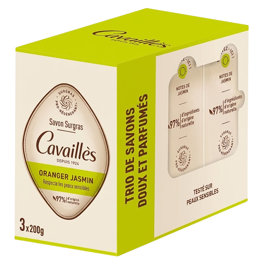 Rogé Cavaillès Savon Surgras Oranger Jasmin – pack trio 3 x 200 ml