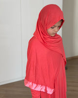 Robe Prière Hijab intégré Fille 10-12ans - Corail