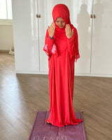 Robe Prière Hijab intégré Fille 10-12ans - Corail