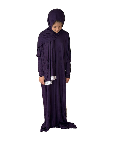 Robe Prière Hijab intégré Fille 10-12ans - Violet