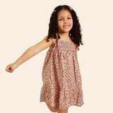 Robe Ania Bébé Rayée à Bretelles Nouées - Imprimé Floral