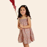 Vestido Ania de Rayas con Tirantes Anudados - Estampado Floral