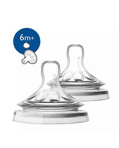 Avent Lot de 2 Tétines Natural Débit Liquides Épais 6M+