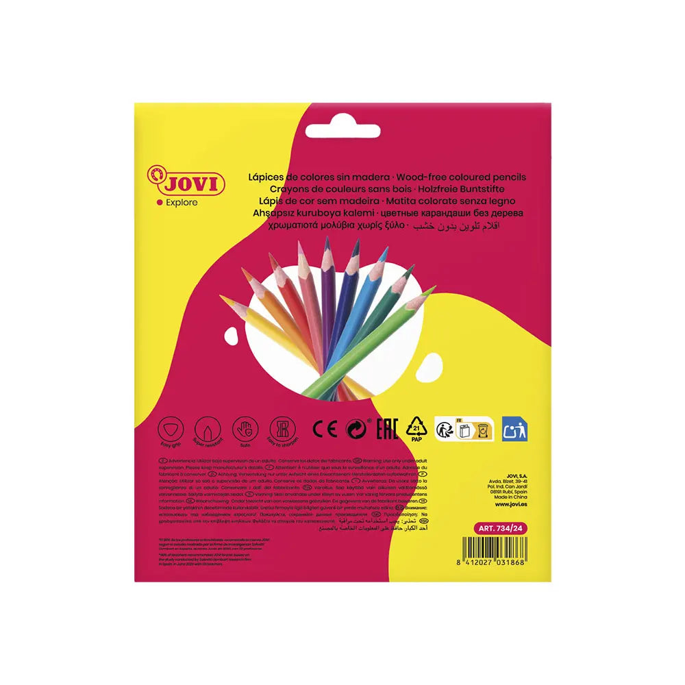 Jovi 24 Crayons de Couleur en Bois