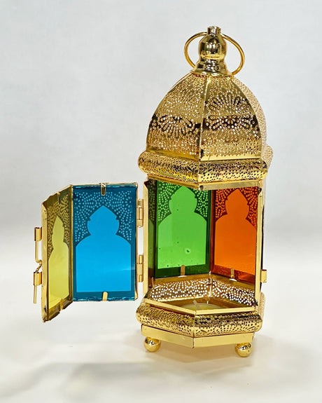 Handcrafted Candle Lantern - Large Size- Gold