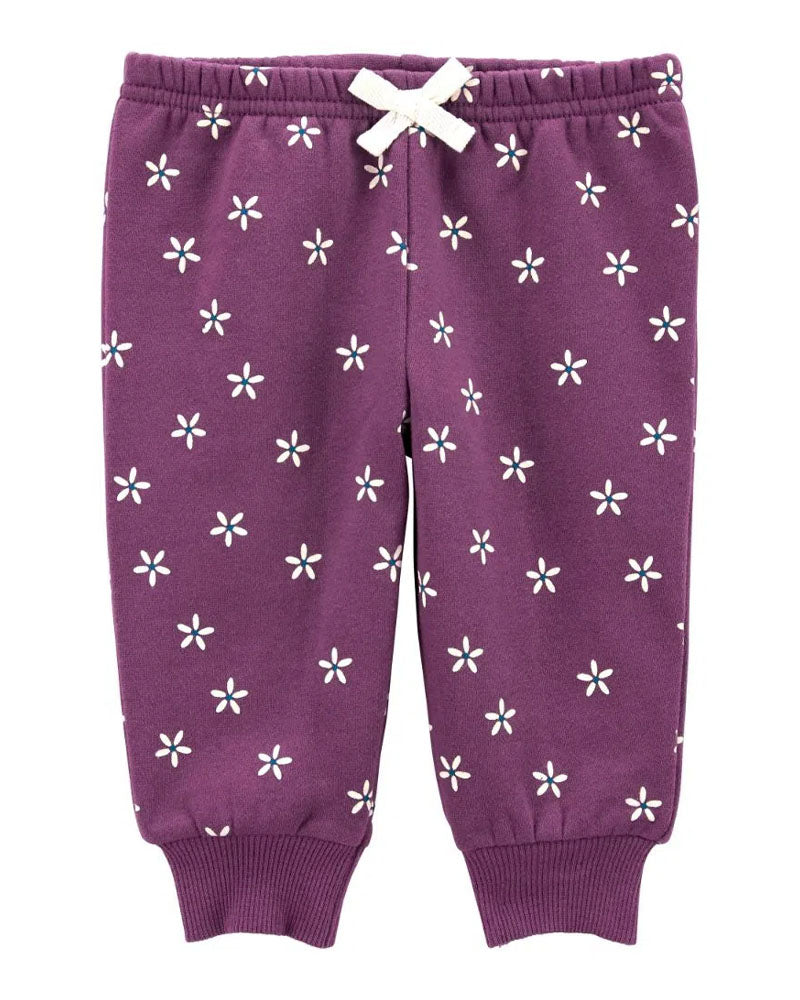 Pantalon de Jogging en Molleton à Fleurs Bébé Carter's - Violet