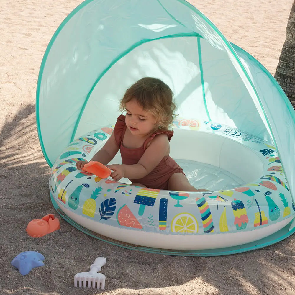 Cheffery Piscina para Bebé 4-en-1 Pop Up, Piscina de Bolas Bebe con Chorros de Agua, Tienda de Playa Bebé con Techo y Mosquitera, Protección UV SPF50 , Portátil para Jardín (100x30 cm Cheffery Piscina para Bebé 4-en-1 Pop Up, Piscina de Bolas Bebe con Chorros de Agua, Tienda de Playa Bebé con Techo y Mosquitera, Protección UV SPF50 , Portátil para Jardín (100x30 cm
