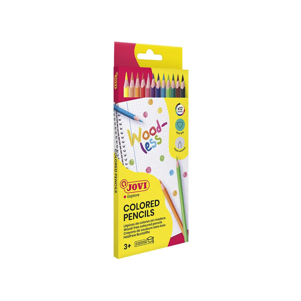 Jovi 12 Crayons de Couleur en Bois