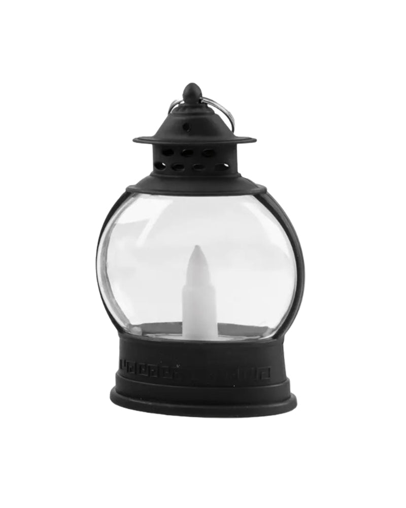 فانوس مصباح طاولة مزخرف - صغير الحجم - أسود