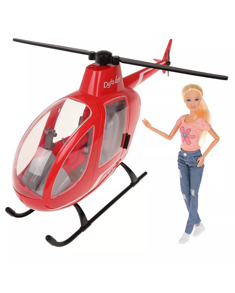 Defa Lucy Poupée avec Hélicoptère 3A+ - Rouge