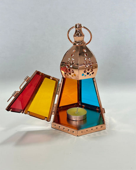 Lanterne de Bougie Artisanale - Moyen Format- Bronze