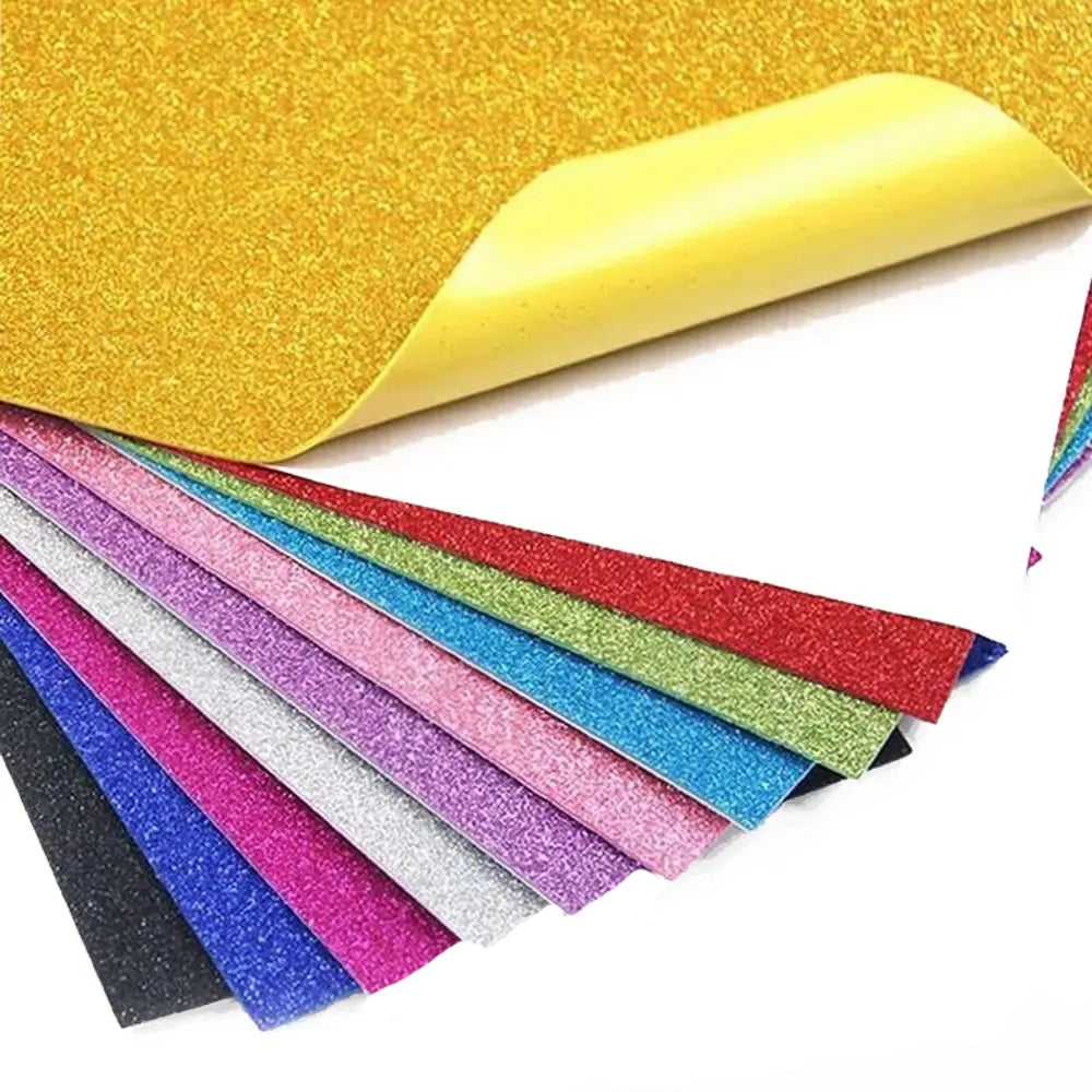 M.School Papier Mousse Adhésif avec Paillettes A4 - 10 Feuilles