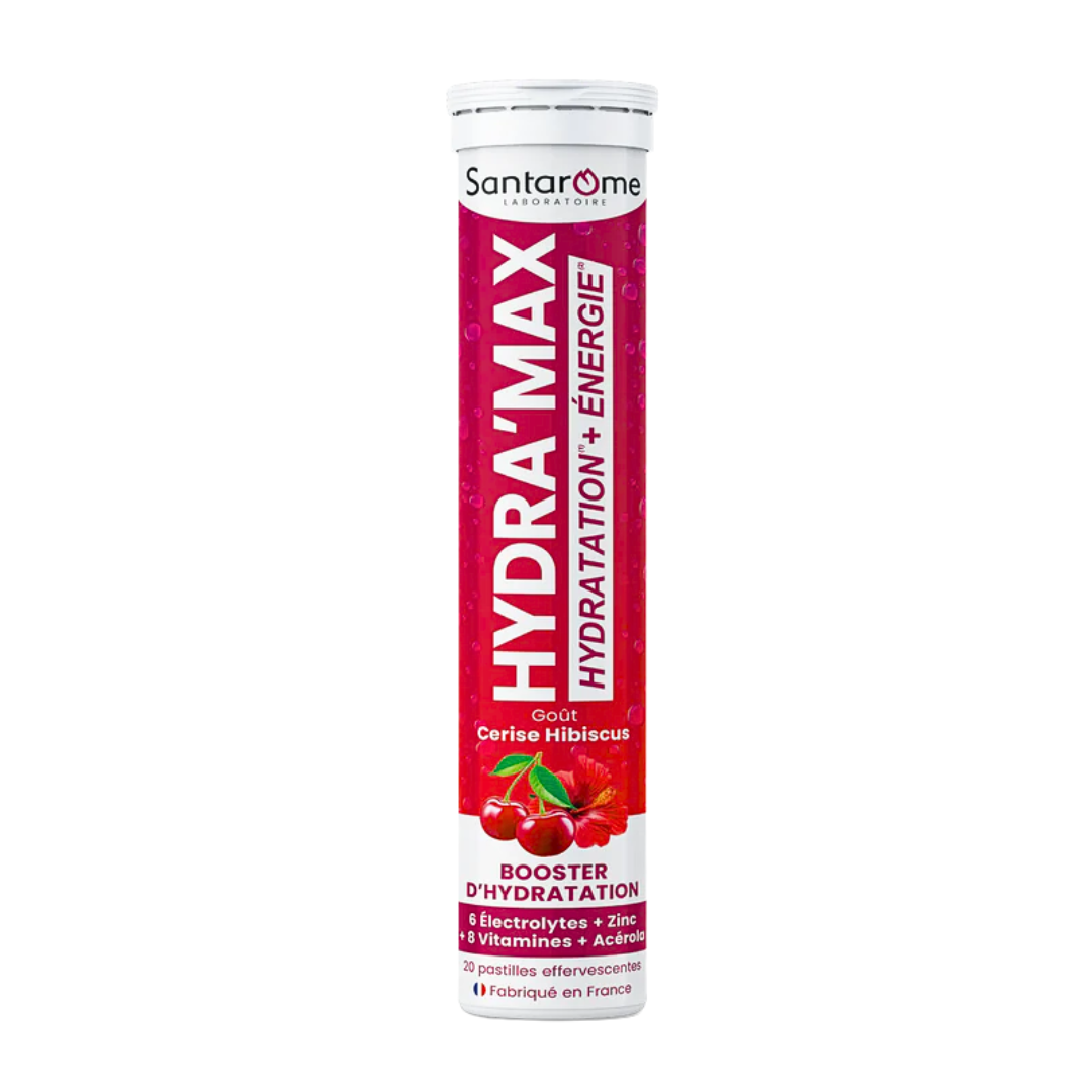 Santarome Hydramax Cerise Hibiscus 20 pastilles effervescentes – tube
