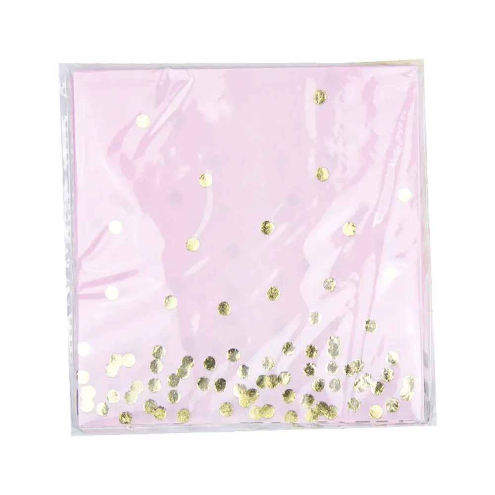 Pink Polka Dot Paper Napkins 25 x 25 cm – 16 Pieces