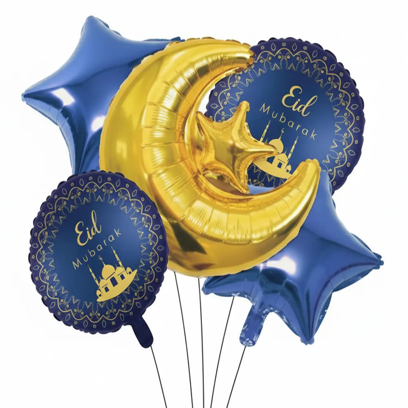 مجموعة بالونات ألومنيوم للعيد – 5 قطع
