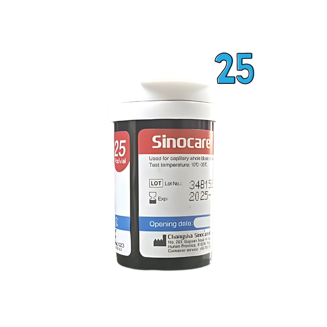 Sinocare bandelettes de glycémie – boîte de 25