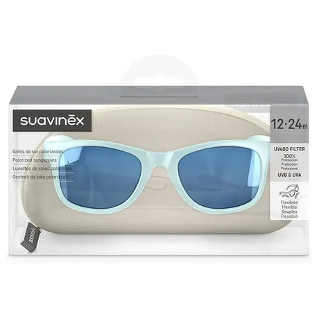 Suavinex Lunettes de Soleil Bébé Forme Carré 12-24 Mois - Bleu