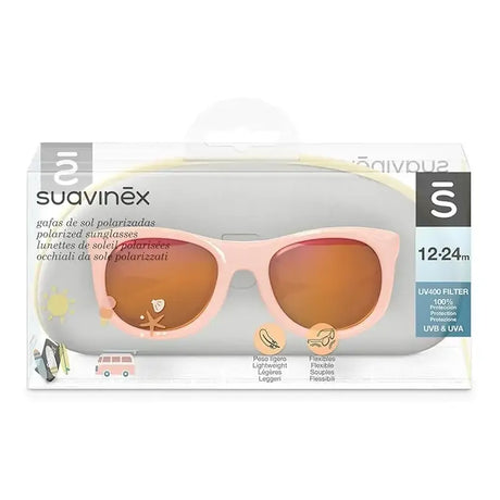 Suavinex Lunettes de Soleil Bébé Forme Carré 12-24 Mois - Rose