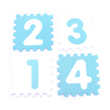 Sunta Tapis Puzzle Numéros 9 Pièces Souple Antibactérien - Bleu & Blanc
