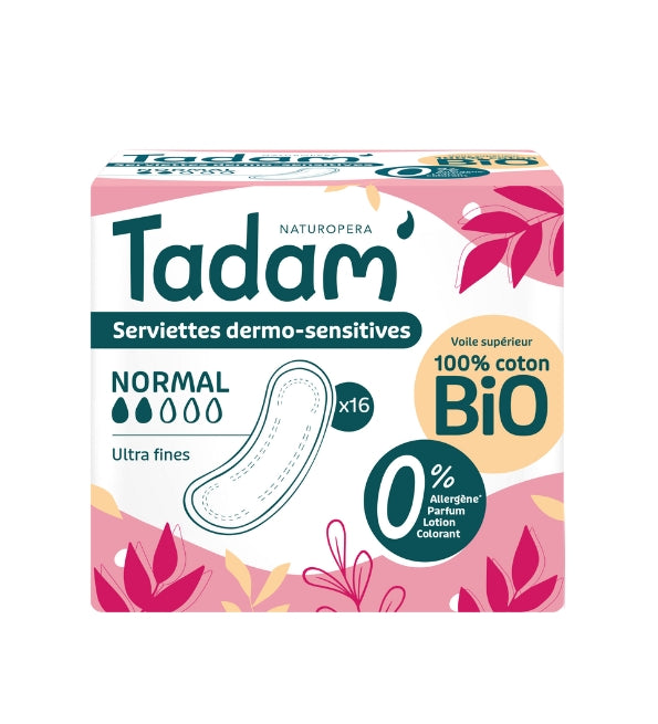 TADAM Serviettes Dermo-Sensitives Ultra Normal x16 – paquet