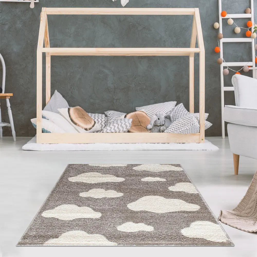 Tapis Tuman Taupe Crème