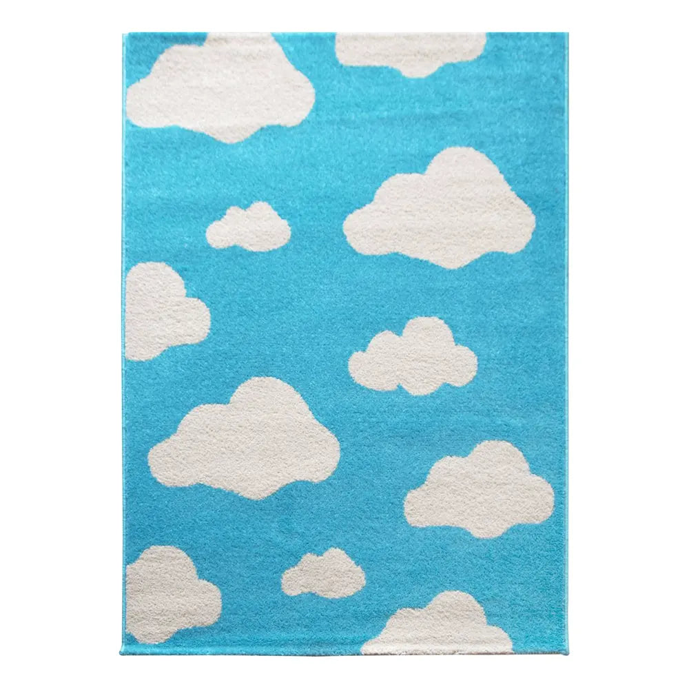 Tapis Tuman Turquoise Crème