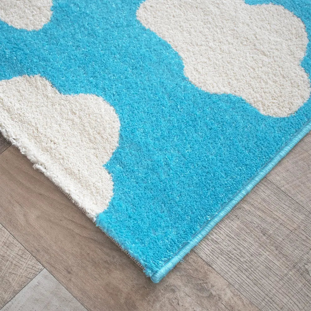 Tapis Tuman Turquoise Crème