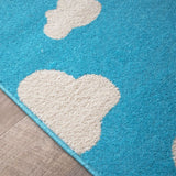 Tapis Tuman Turquoise Crème