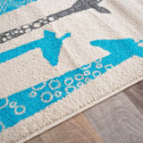 Tapis Zyrafa Crème Turquoise