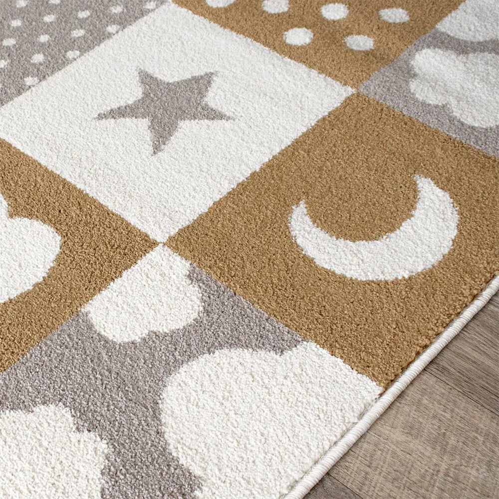 Tapis Starlove Crème Camel Taupe