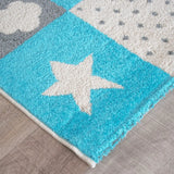 Tapis Starlove Turquoise Gris Crème