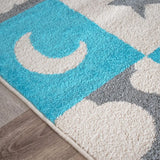 Tapis Starlove Turquoise Gris Crème