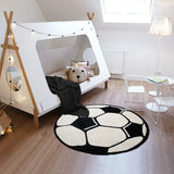 Tapis Rond Ballo Noir Blanc