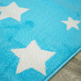 Tapis Bulji Turquoise Crème