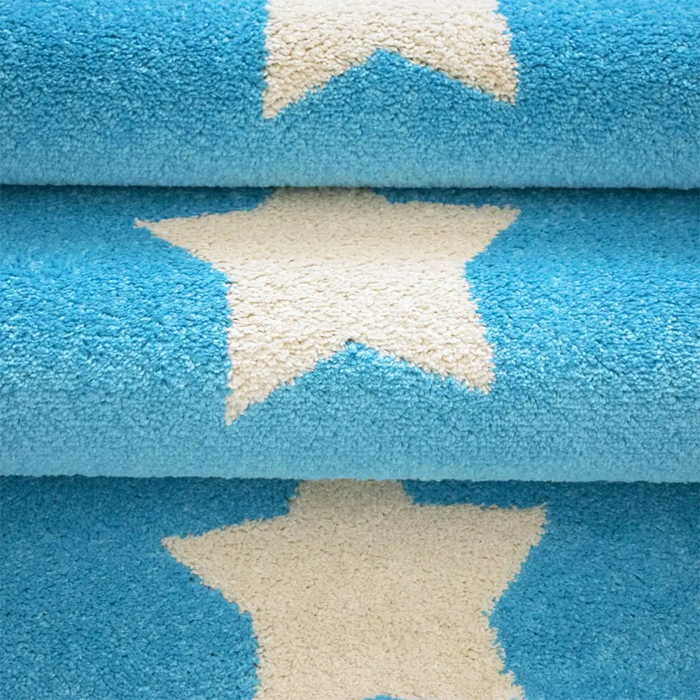 Tapis Bulji Turquoise Crème