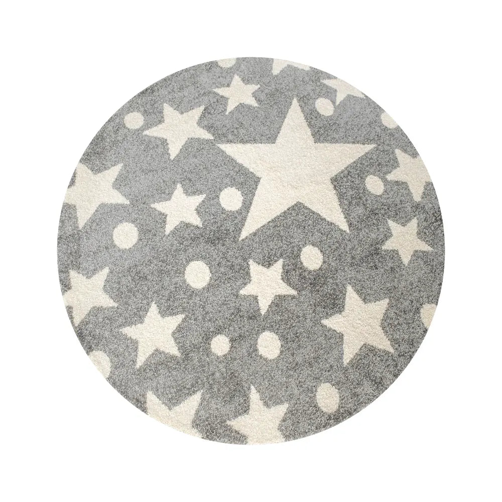 Tapis Rond Etoilino Gris Crème