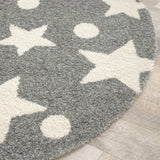 Tapis Rond Etoilino Gris Crème