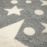 Tapis Rond Etoilino Gris Crème