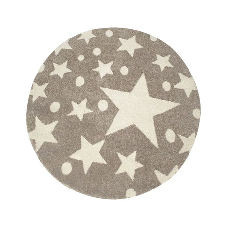 Tapis Rond Etoilino Taupe Crème