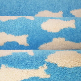 Tapis Poissina Turquoise Crème