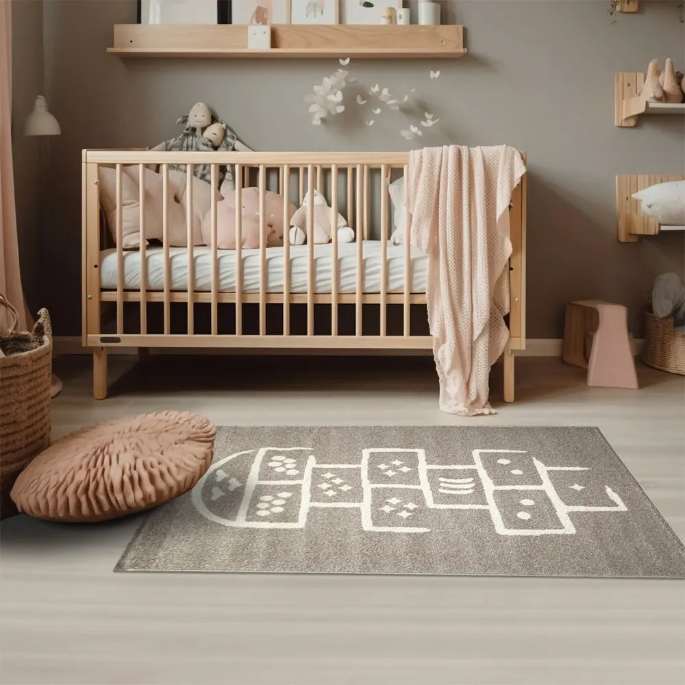 Tapis Hopscotch Taupe Crème