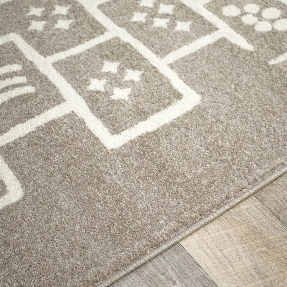 Tapis Hopscotch Taupe Crème