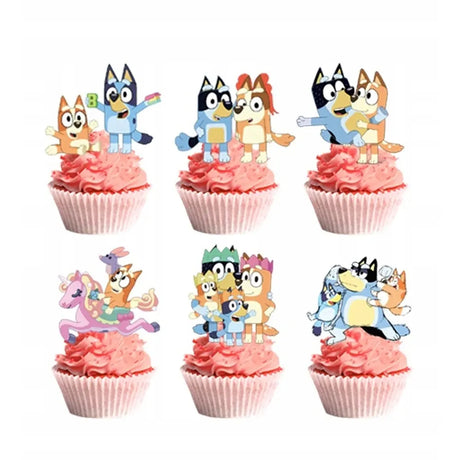 Décorations pour Gâteau Rose Bluey – 24 Pièces